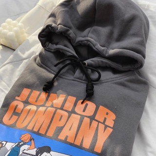 [Có sẵn] Áo Hoodie Junior Company Nỉ Lót Bông form rộng Nam Nữ mặc được