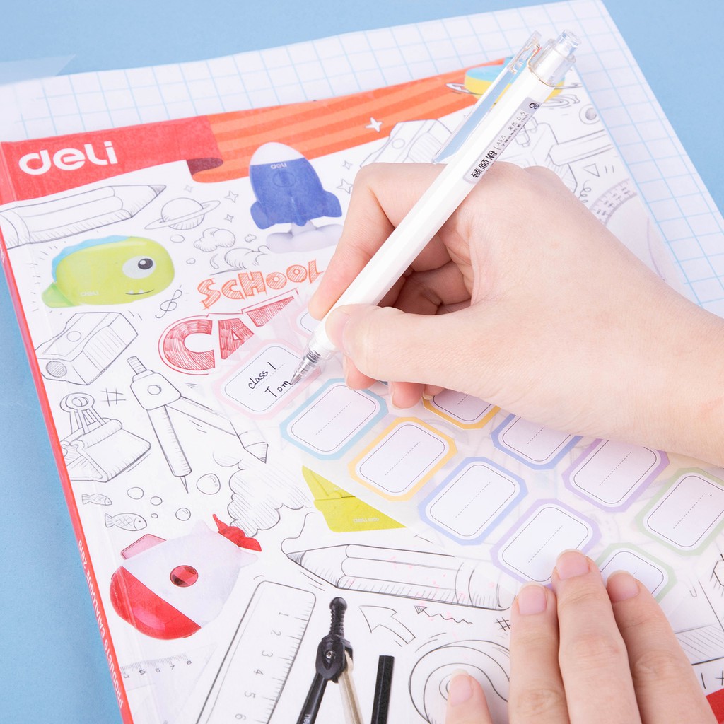Decal bọc vở trong suốt Deli - 10 chiếc - Chống nước, chống bụi - Phù hợp với nhiều loại sách vở cho học sinh các cấp