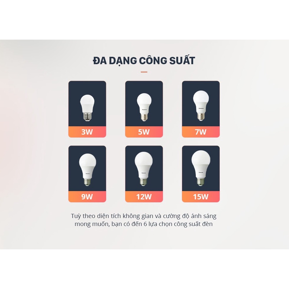 Ảnh Đèn LED Bulb Panasonic A Type Công suất 6W/9W/11W/15W ánh sáng Trắng, ánh sáng Vàng 4