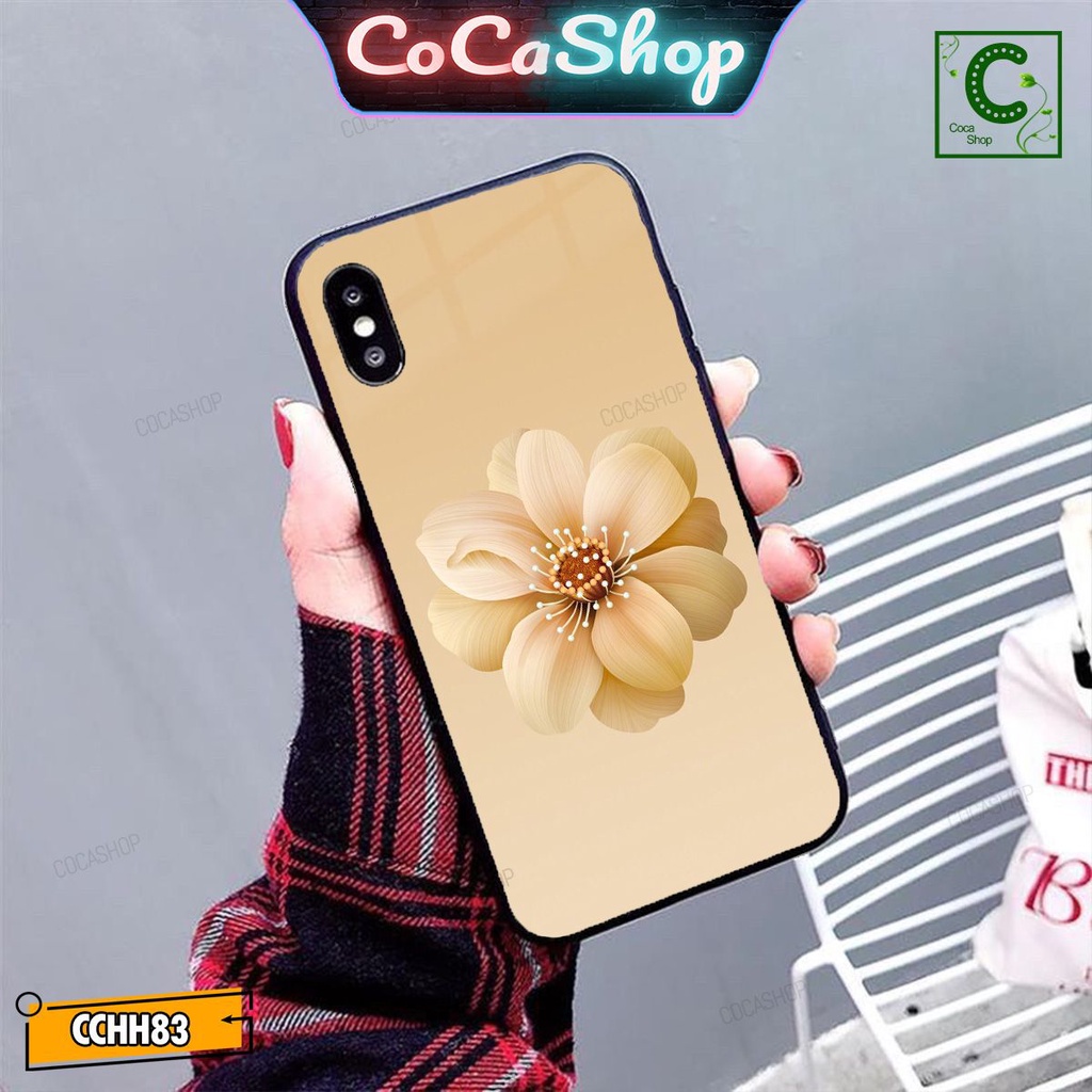 Ốp lưng iphone mặt kính in hình siêu đẹp, chống chày xước - Bông Hoa nhiều cánh khoe sắc mãnh liệt