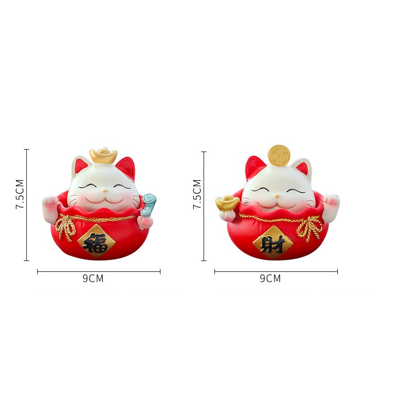 Decor mèo thần tài, trang trí taplo ô tô vô cùng đáng yêu ,  hoặc để bàn làm việc có tặng kèm sáp thơm( có kèm đế )