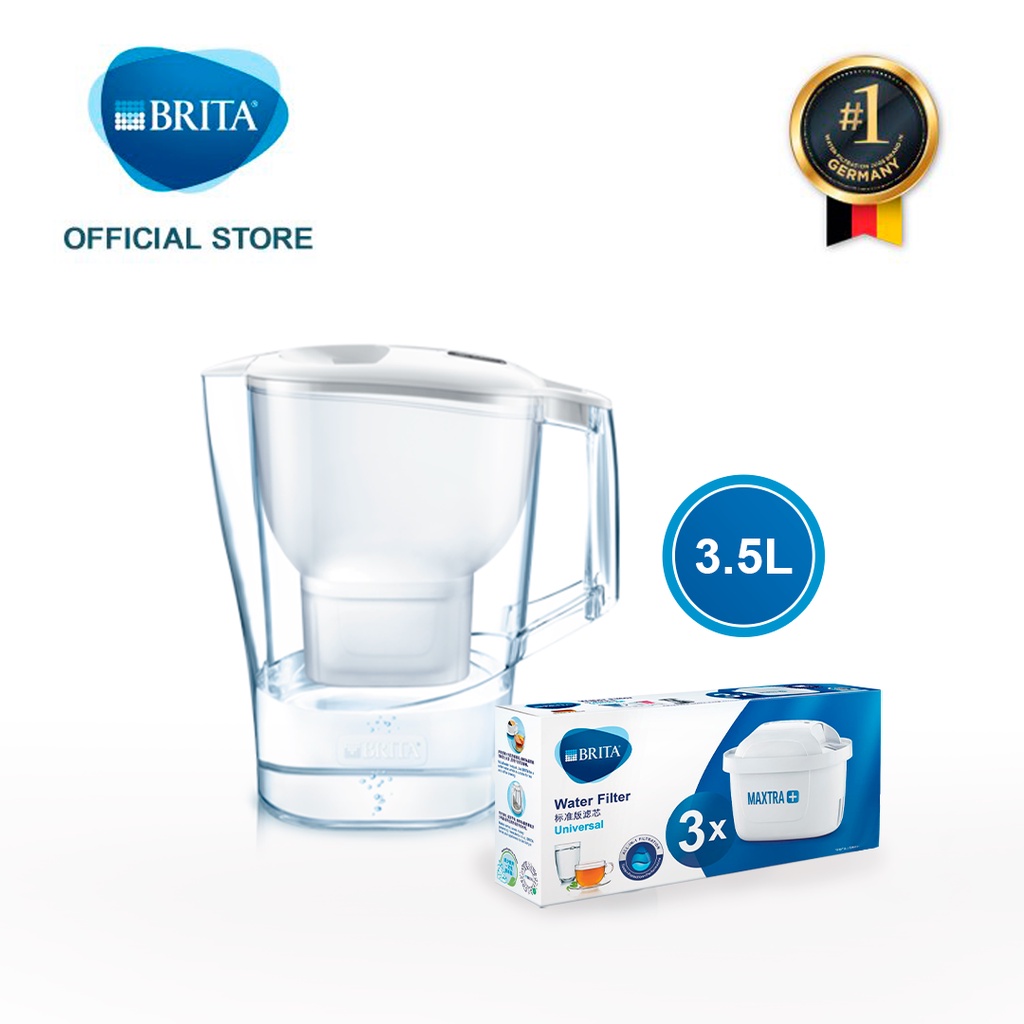 Ảnh Combo bình lọc nước BRITA Aluna White +  Hộp 3 lõi lọc BRITA Maxtra 4
