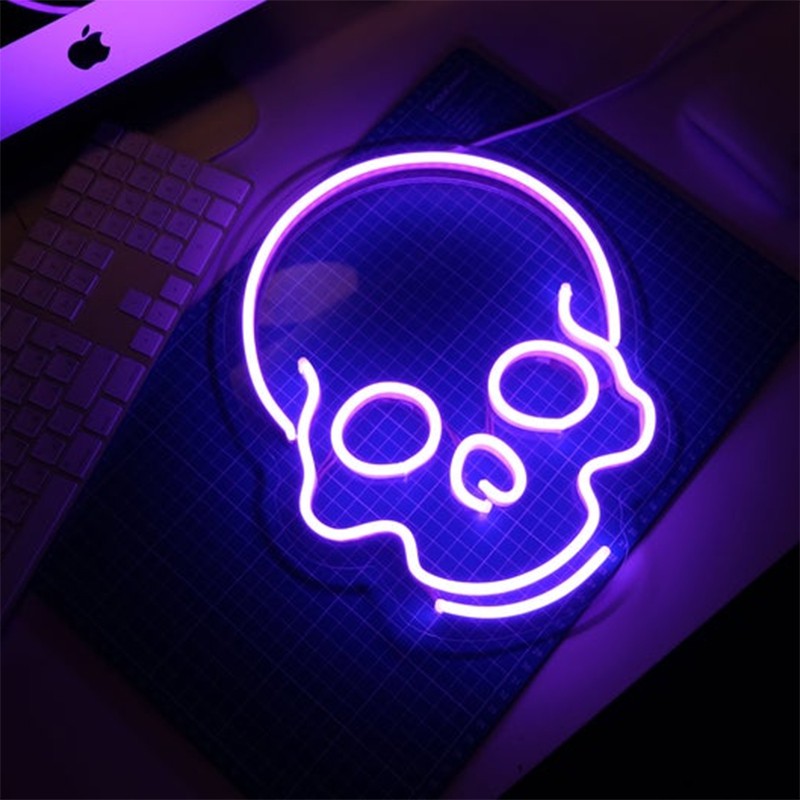 Đèn Trang Trí Led Neon Sign Hình Đầu Lâu