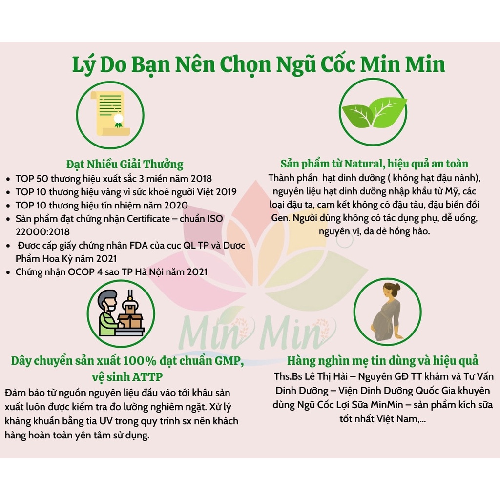 Ảnh Combo 2 Hộp Ngũ Cốc Min Min 35 Hạt Và 38 Hạt Giúp Lợi Sữa Và Bổ Sung Dinh Dưỡng Cho Mẹ Bầu và Sau Sinh 3