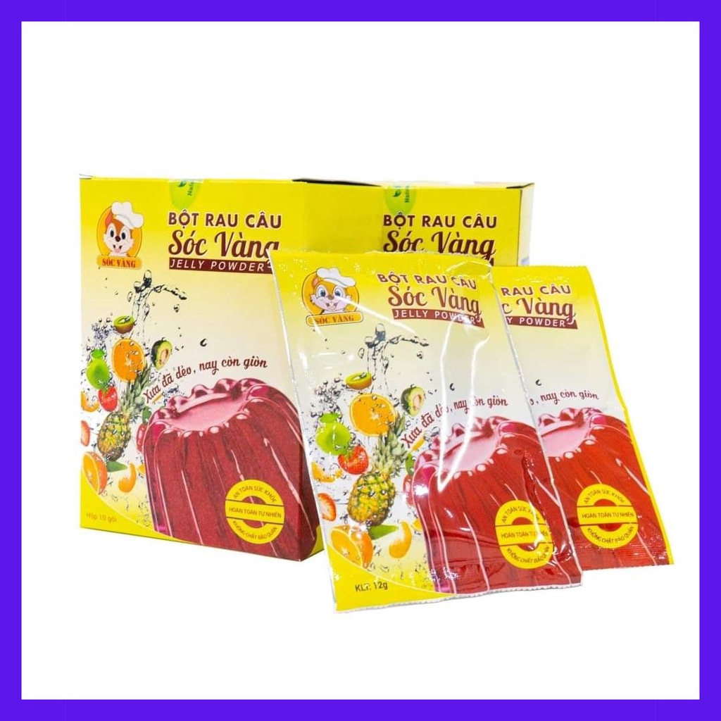 Bột rau câu dẻo, thạch rau câu giòn sóc vàng hộp 10 gói*12g | Shopee ...