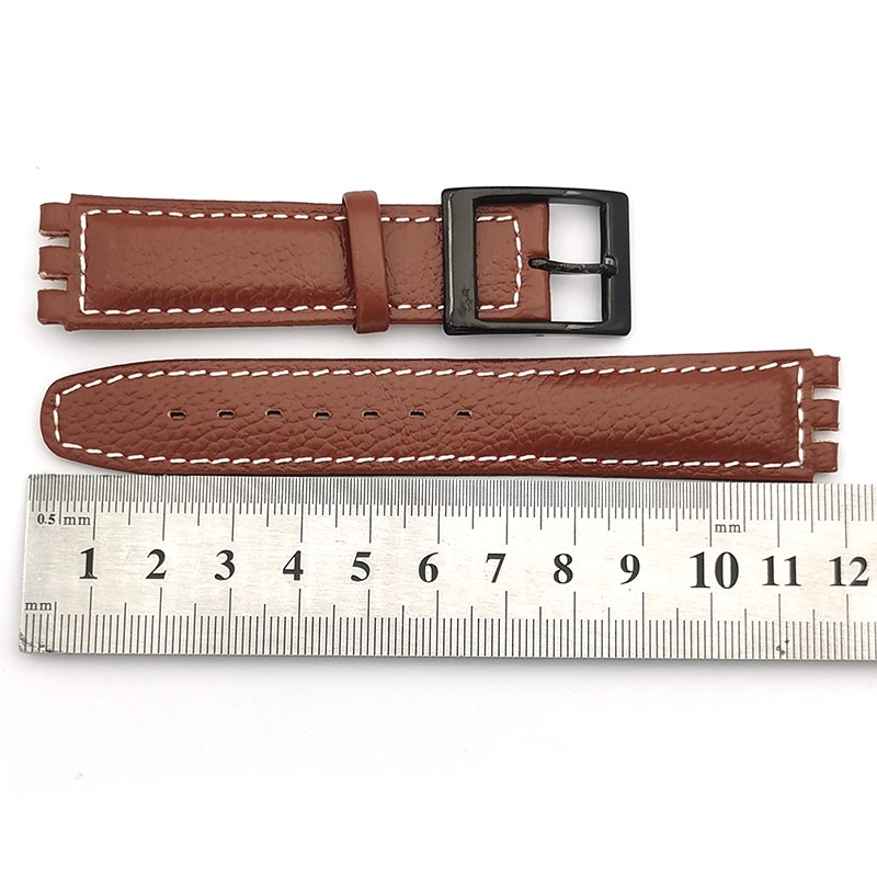 Dây Đeo Đồng Hồ Swatch 17mm Bằng Da Bò Sang Trọng Cho Nam Và Nữ