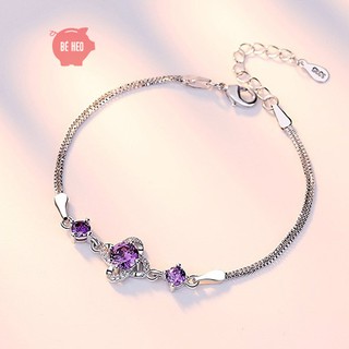 Bộ trang sức ❤️FREESHIP❤️ Bộ trang sức bạc nữ Dây chuyền Bông tai Lắc tay 4 cánh BHB23
