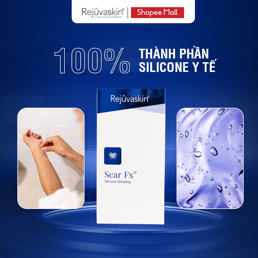Mô tả Bộ sản phẩm ngăn ngừa sẹo lồi và sẹo phẫu thuật Rejuvaskin gel 10ml x 3.75*7.5cm - 3