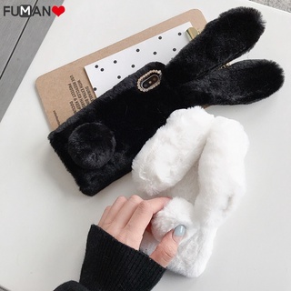 Ốp điện thoại Tpu mềm đính lông hình thỏ 3D thích hợp cho iPhone 13 Pro Max Mini XS Max X