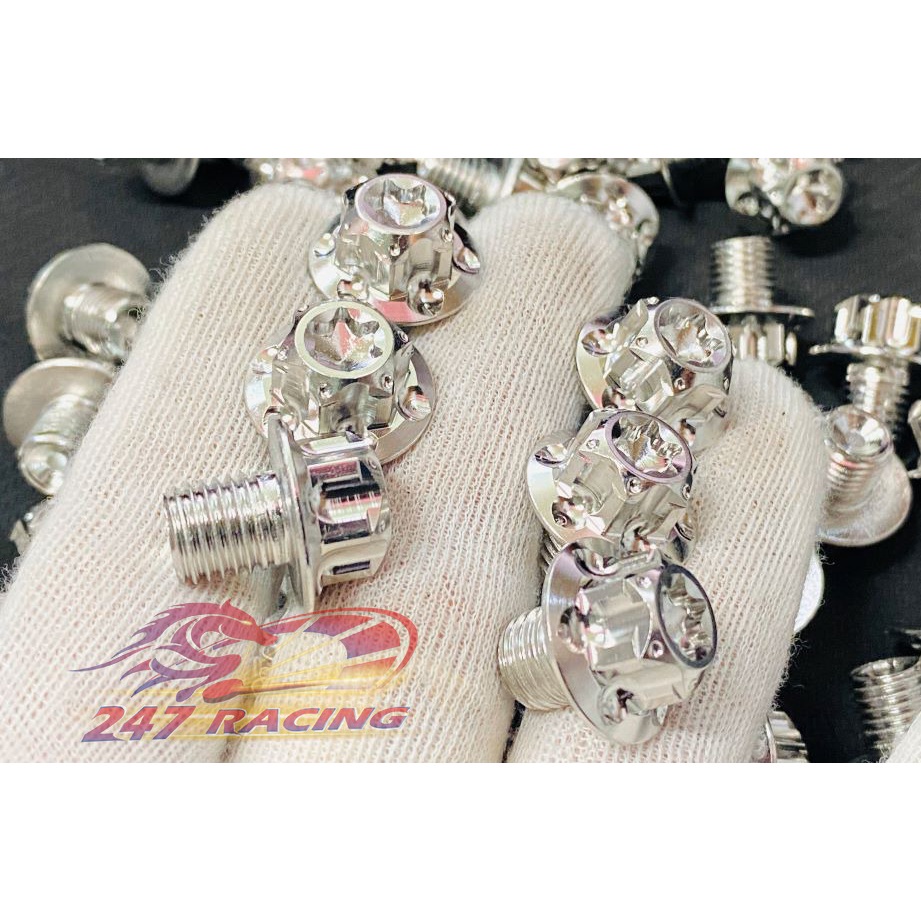 SALAYA ốc chân kính 10li Inox 304 răng thuận và ngược gắn xe máy các loại
