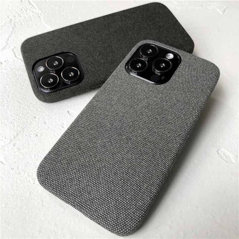 Siêu mỏng Vải lanh cotton chống trượt Họa tiết da PU Vỏ điện thoại cho iPhone 11 Pro MAX XS MAX XR XS X 7 8 Plus 11pro Vỏ mềm chống trượt