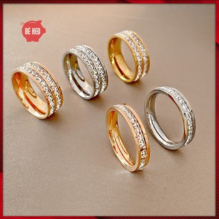 Nhẫn titan đá full không đen không gỉ - Trang sức Bé Heo BHN131