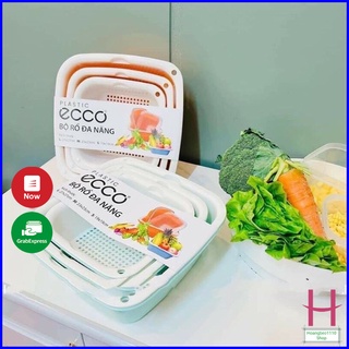 Bộ rổ 6 món kèm chậu rửa rau củ, đựng hoa quả trái cây, thực phẩm đa năng, tiện dụng { H }