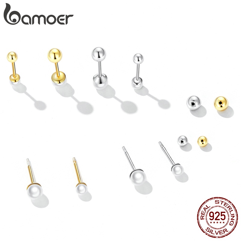Bamoer Bông Tai Vỏ Sò bạc 925 Thanh Lịch