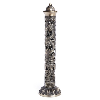 JOJO Cổ Vintage Đồng Dọc Dính Cho Đốt Rỗng Ra Khắc Rồng Phượng Tháp Kim Loại Bắt Lư Hương
