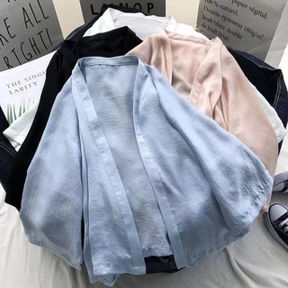 Áo khoác kimono màu trơn phong cách Hàn Quốc cho nữ
