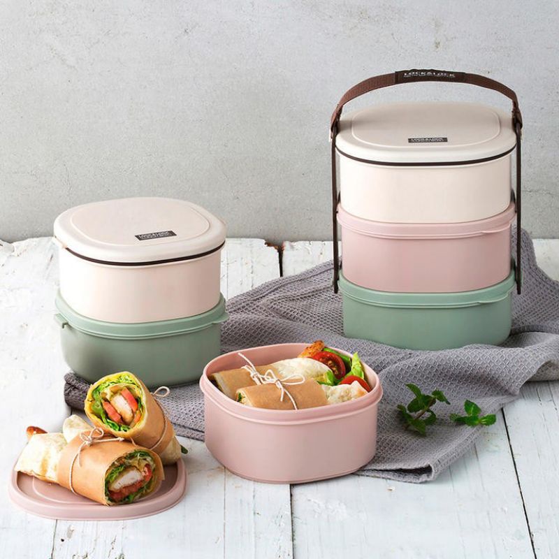 Hộp cơm cặp lồng 3 tầng Lunch box Locknlock tiện dụng có quai xách HPL770  HPL771 | Shopee Việt Nam