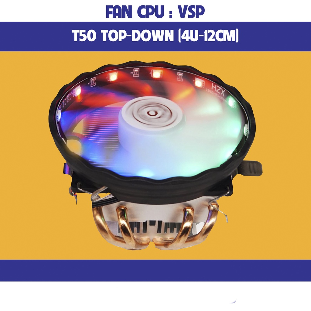tản nhiệt Fan CPU VSP T50-4U- 12cm LED | Shopee Việt Nam