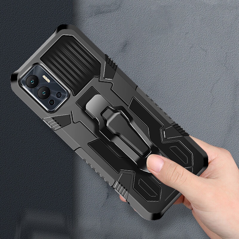 Dành Cho Infinix Hot 12 12i Hot 11 11s nfc Hot 10 10s 10i 9 12 Play Case Hybrid Armor Chống Sốc Đứng Có Kẹp Thắt Lưng