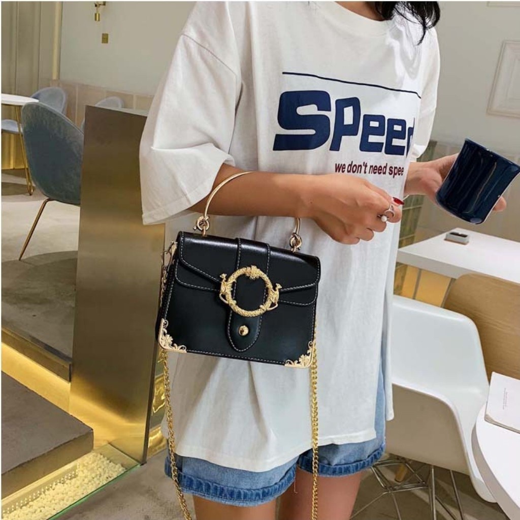 Túi Đeo Chéo Nữ 💖FREE SHIP💖 Túi Xách Nữ Khóa Vuông Thời Trang Hàn Quốc [Cam Kết Túi Nhập Quảng Châu] HARA Túi Xách