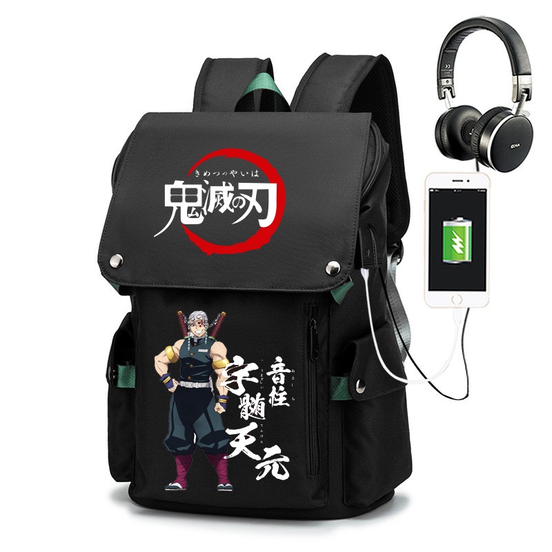 YT2 Demon Slayer Kamado Tanjirou Ba lô chống trộm Schoolbag Sinh viên Oxford vải chống mài mòn túi nam TY2