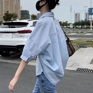 Áo Sơ Mi Tay Lỡ 3 / 4 KiểU DáNg HàN QuốC Cho Nữ