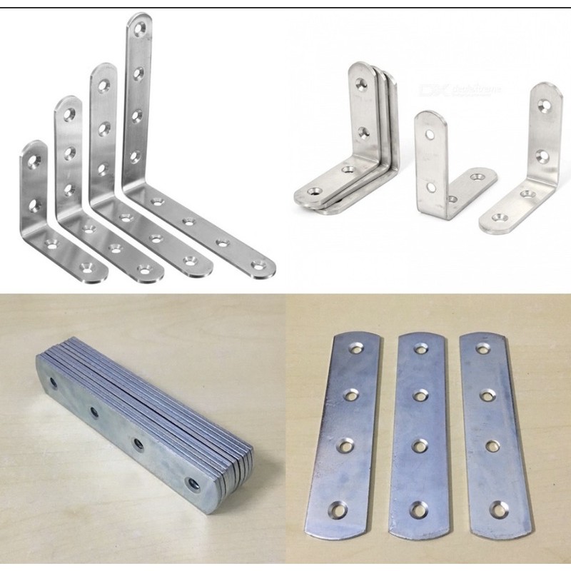 Bát giá đỡ, Ke góc vuông chữ L & thẳng bản rộng 1.3cm hàng dày có sẵn