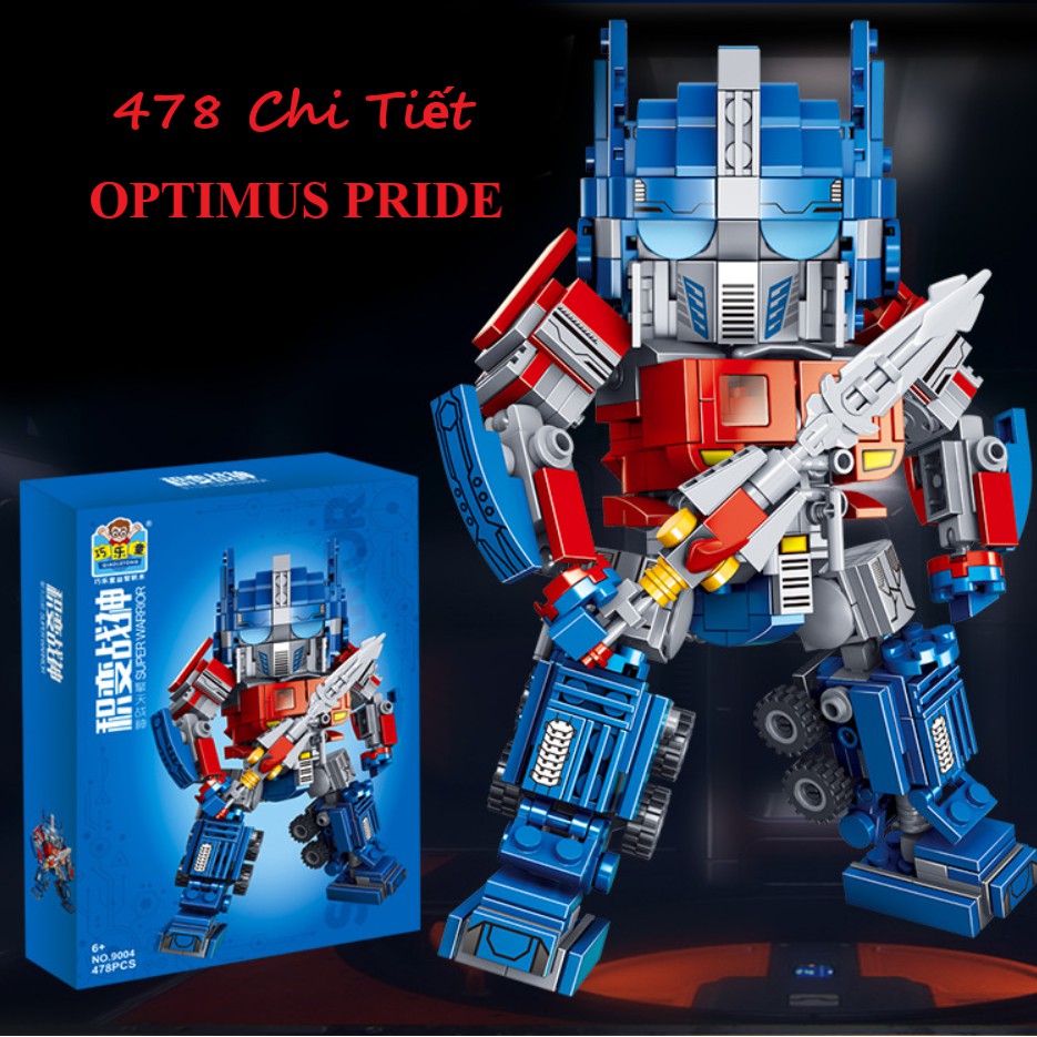 478 Chi TiẾt BỘ ĐỒ ChƠi XẾp HÌnh Transformer Optimus Pride Lắp Ghép Robot Oto Biến Hình 2843