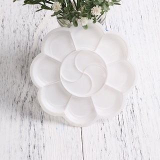 Khay nhựa pha màu, palette nhựa pha màu 🌈 11cm tròn bông hoa, 12 ô màu