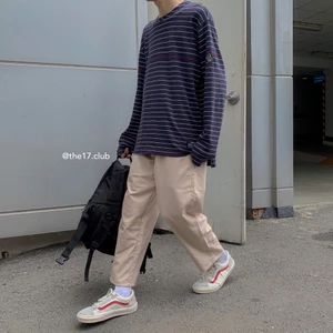 Quần KAKI PANTS (The17.club) - Quần Kaki lưng thun ống rộng nam nữ