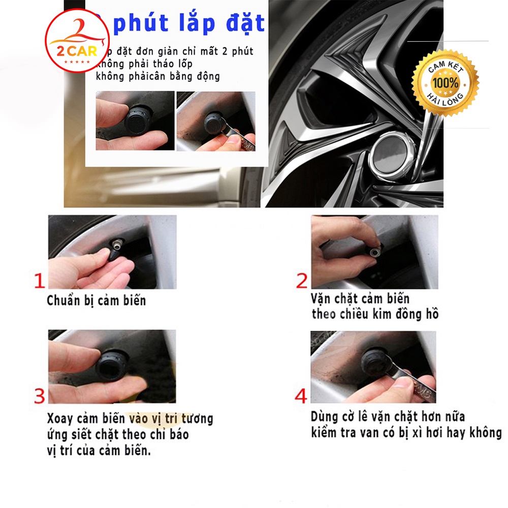 Cảm biến áp suất lốp ô tô xe hơi TPMS Cao Cấp Van Ngoài, van trong CHÍNH HÃNG Bảo Hành 6 tháng