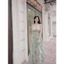 Đầm Voan Hoa 2 Dây Đuôi Bèo Xòe Chíp Eo Nơ Lưng - Vải Voan - 2 Màu Xanh, Nude - Dành Cho Nàng Đi Chơi, Dự Tiệc