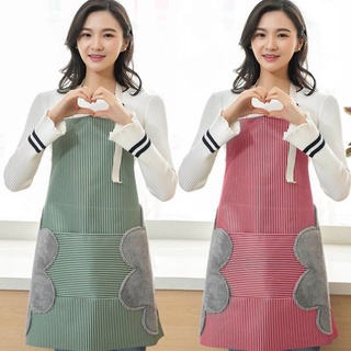 Tạp Dề Chống Thấm Nước Dầu Mỡ Có Lau Tay Bên Sườn Cam Homeware