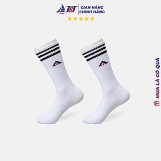 Tất cổ cao logo sọc viền T&T SOCKS & HOSIERY