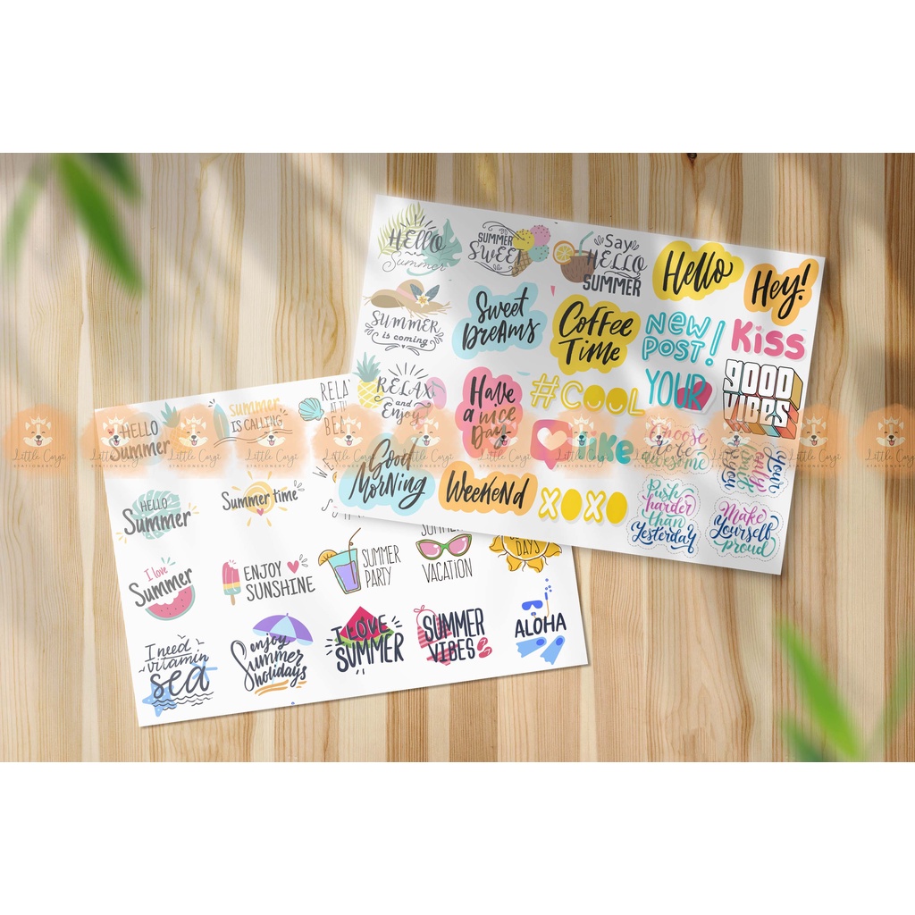 Set 20 hình dán sticker chữ viết tay calligraphy handwriting dễ thương ...