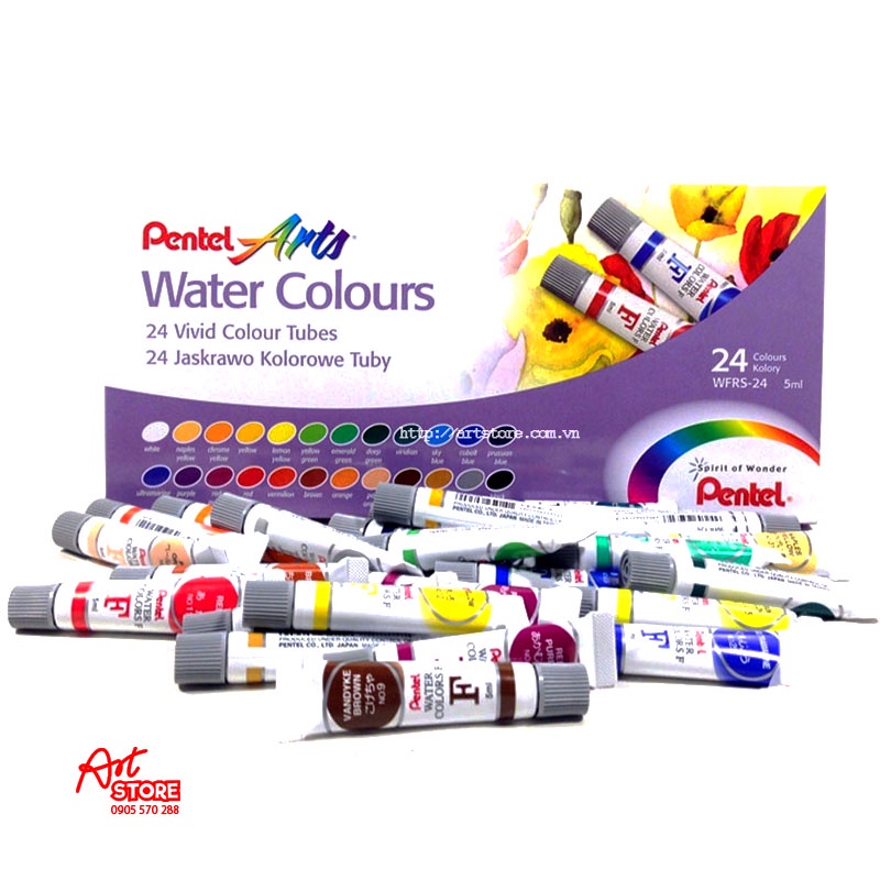 Màu nước Pentel Water Colors F dạng tuýp 18 màu | Shopee Việt Nam