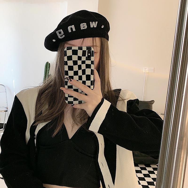 Mũ Beret Mỏng Đính Đá Thoáng Khí Phong Cách Retro Nhật Hàn
