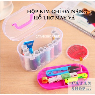 Hộp kim chỉ tròn, kim chỉ hoa đa năng hỗ trợ may vá cho gia đình bạn GD407-HopKimChi