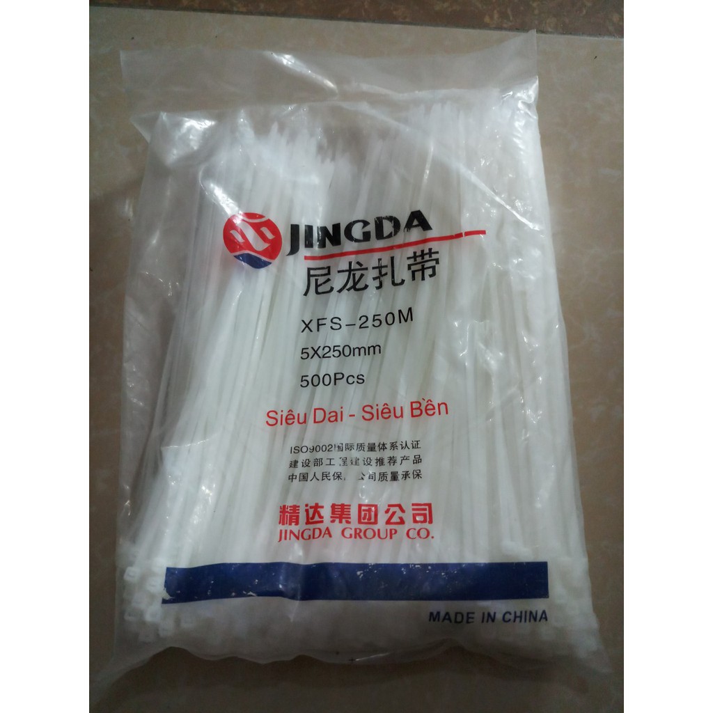 Dây thít 250mm sợi dẻo dai, vô cùng chắc chắn. (Túi 0.5 Kg, 500 sợi )