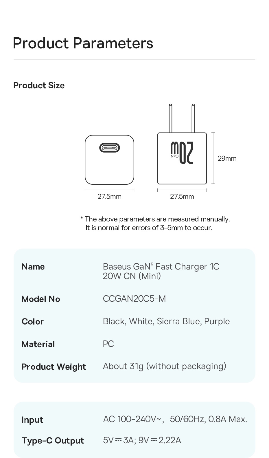 Mô tả Củ sạc nhanh BASEUS PD 20W GaN5 1C thích hợp cho i14 13 12 pro max - 7