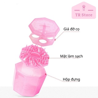 Hộp rửa cọ 2 trong 1 kiêm giá đỡ cọ vệ sinh cọ trang điểm Nhật