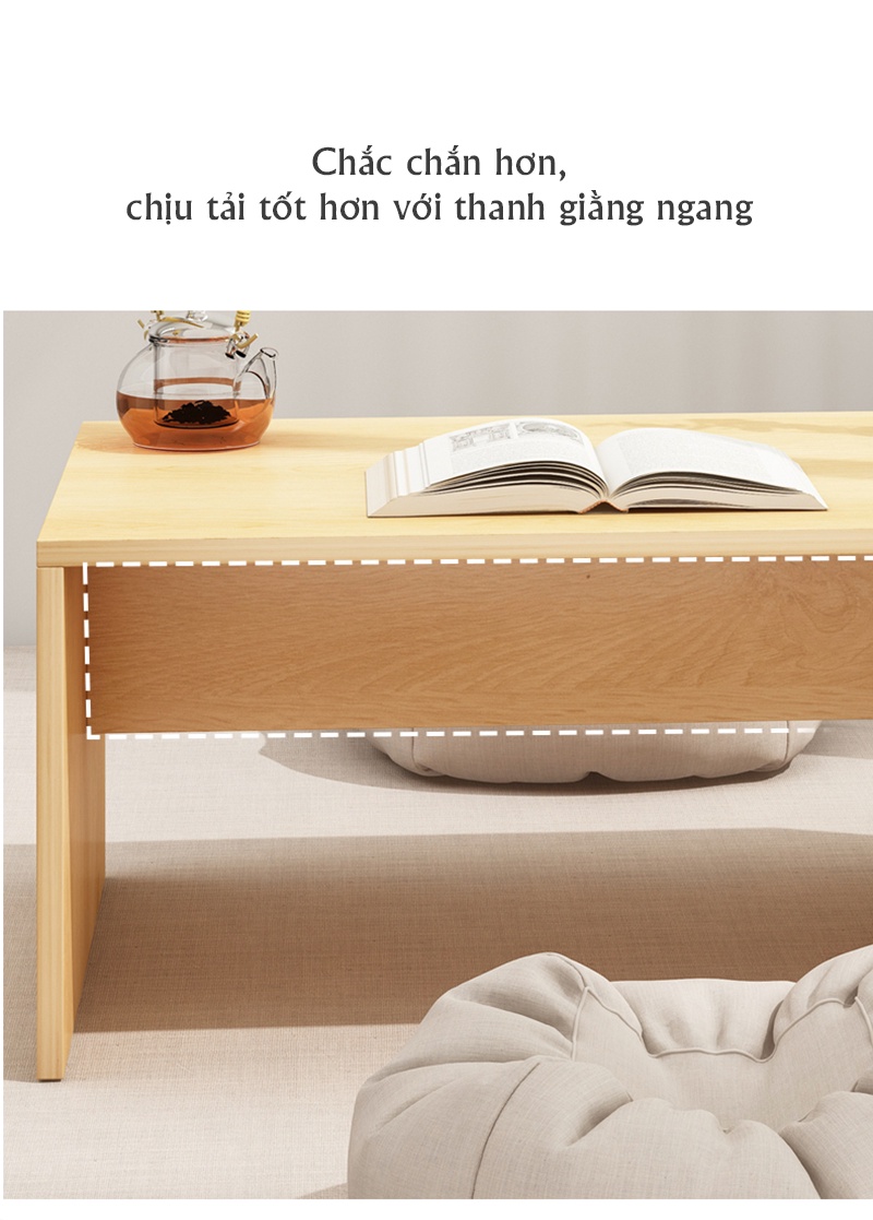 Mô tả Bàn trà đa năng có thể làm bàn học bàn trang điểm ngồi bệt thương hiệu IGA - GP147 - 5