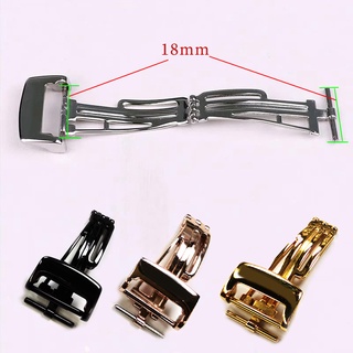 Khóa Gài 18mm Dạng Gập Cho AP GA2100 Dây Đeo Đồng Hồ Bằng Da Cao Su Màu Bạc/Đen/Vàng Hồng