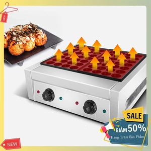 Máy bạch tuộc takoyaki 4000W gia nhiệt kép, chống dính teflon siêu bền