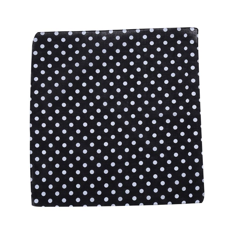 Khăn cotton thể thao 55x55cm retro chấm bi lớn, unisex, dành cho đầu