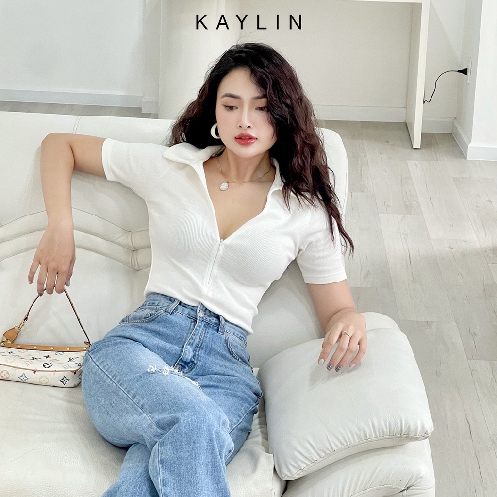 Áo thun gân Croptop Freesize ôm body kiểu tay lỡ phong cách KAYLIN- N1651