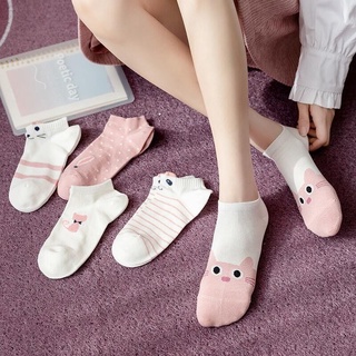 [Màu Sắc Ngẫu Nhiên] Vớ Thuyền Cotton Cao Cấp Thoáng Khí Thoải Mái Họa Tiết Mèo Hoạt Hình Dễ Thương Phong Cách Harajuku Đáng Yêu Cho Nữ
