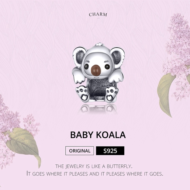 Hạt Xỏ Bamoer Scc1304 Bằng Bạc 925 Hình Gấu Koala Độc Đáo Thời Trang