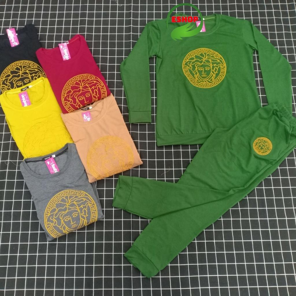 Đồ bộ nữ tay dài quần dài bigsize ESHOP đồ bộ thu đông nữ đẹp dễ thương thun cotton mặc nhà xinh Bộ ngủ mùa đông DB799