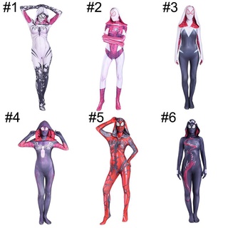 Stacy Spider Gwen Trang Phục Nọc Độc Cosplay Cô Gái Nữ Áo liền quần Halloween Người Nhện